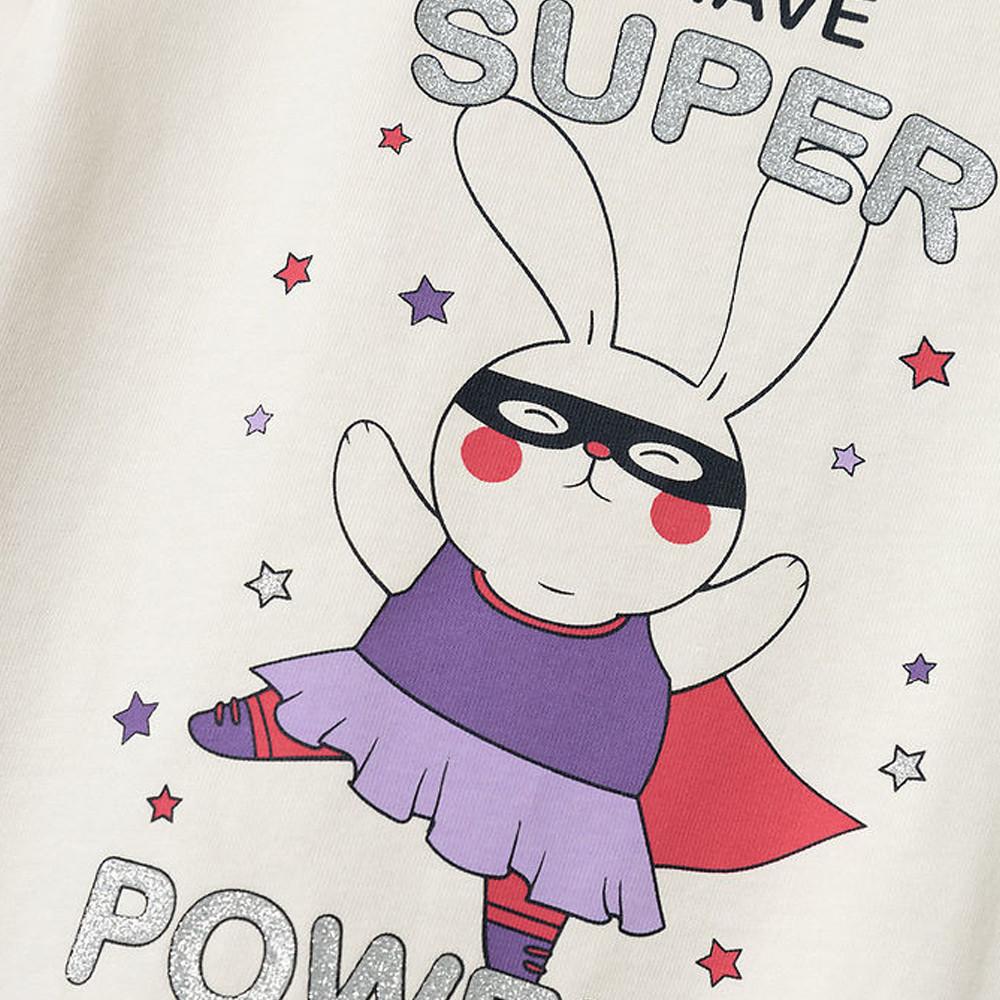 T-shirt Blanc Fille Name it Beat vue 2