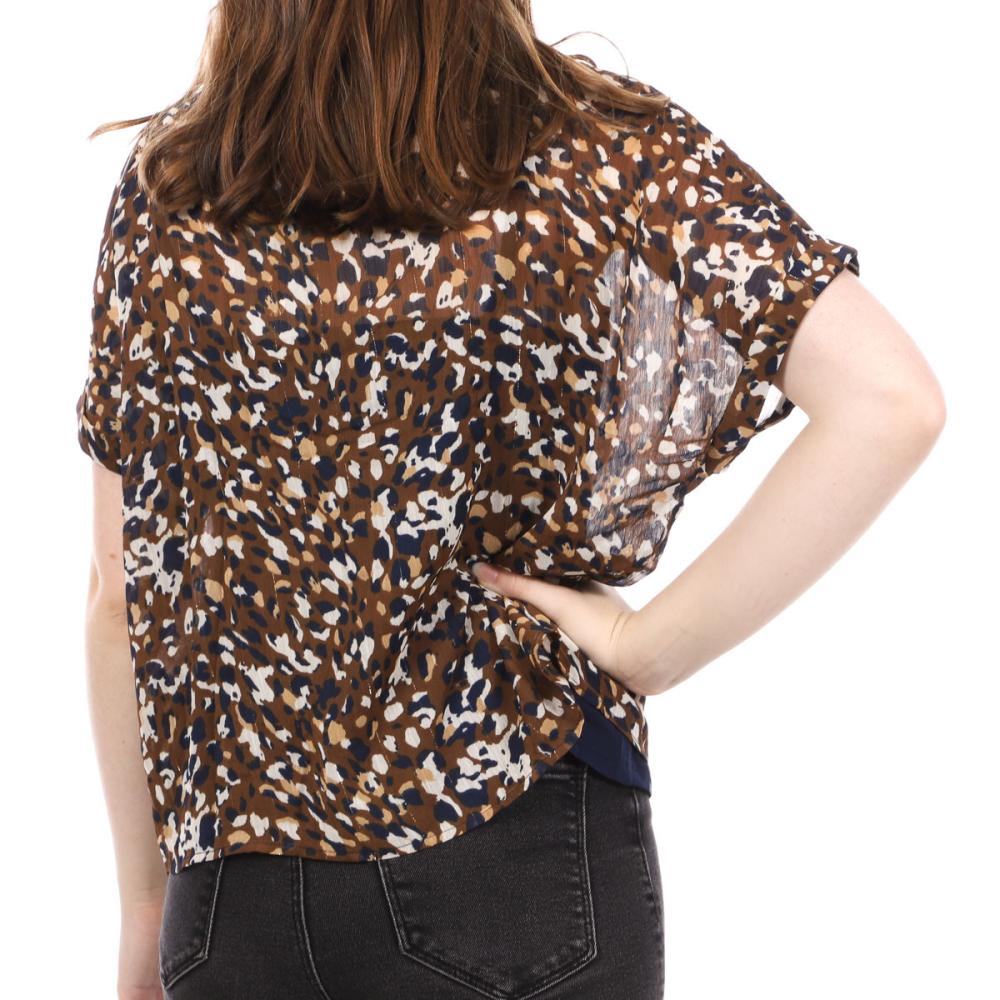 Blouse Marron léopard Femme Only Soph vue 2