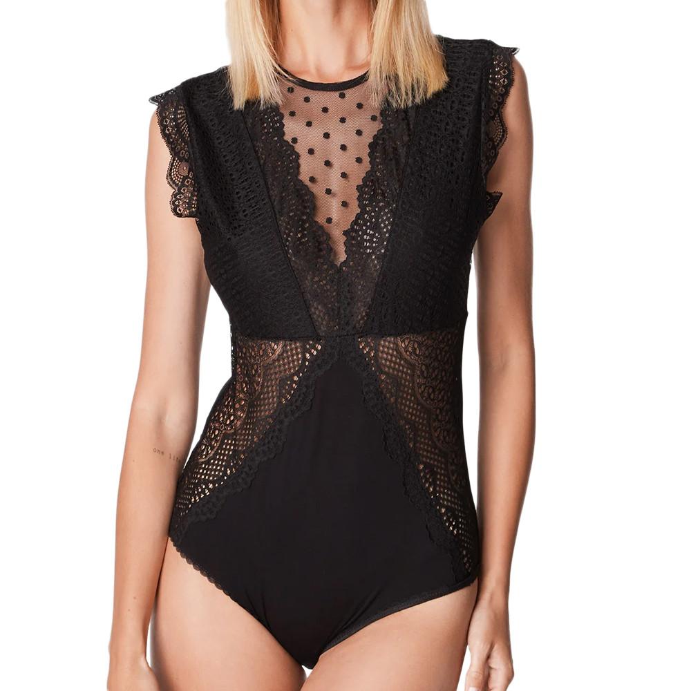 Body Noir dentelle Femme Morgan Dova vue 2