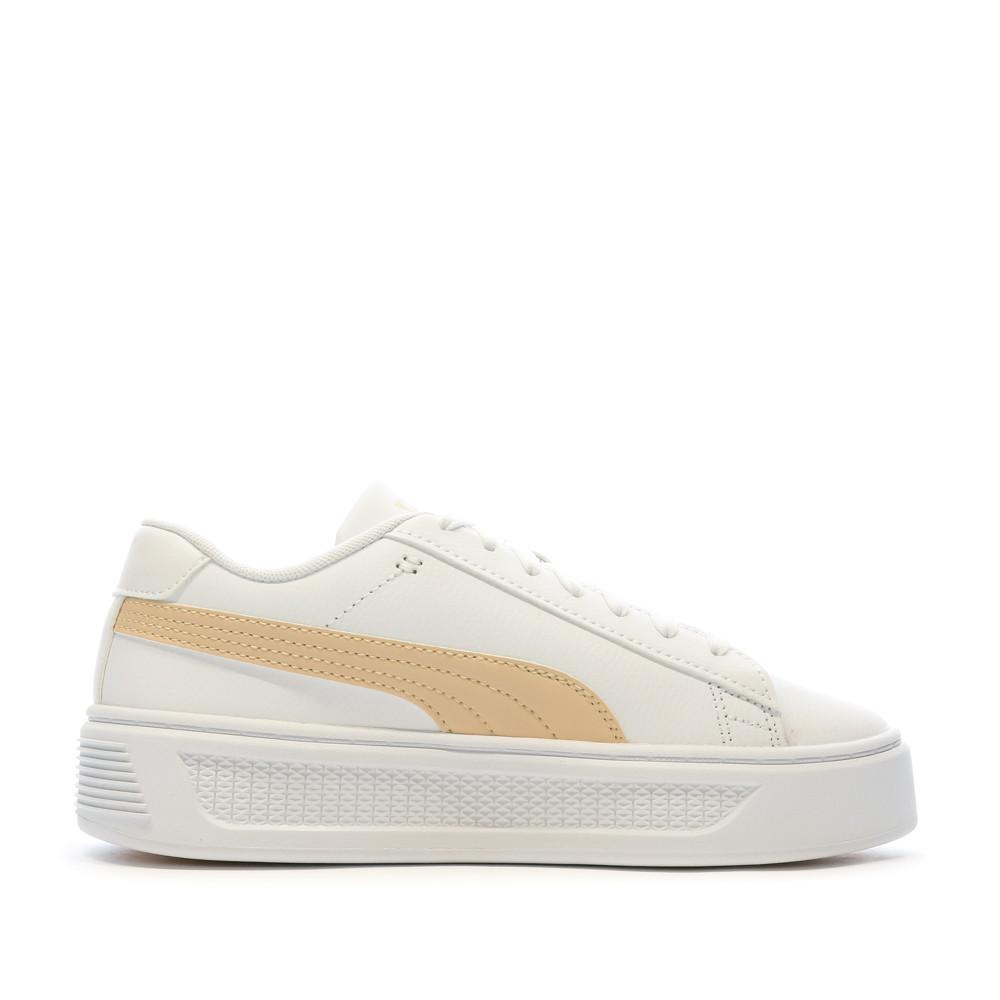 Baskets Blanches/Beige Femme Puma Smash Platform V3 vue 2