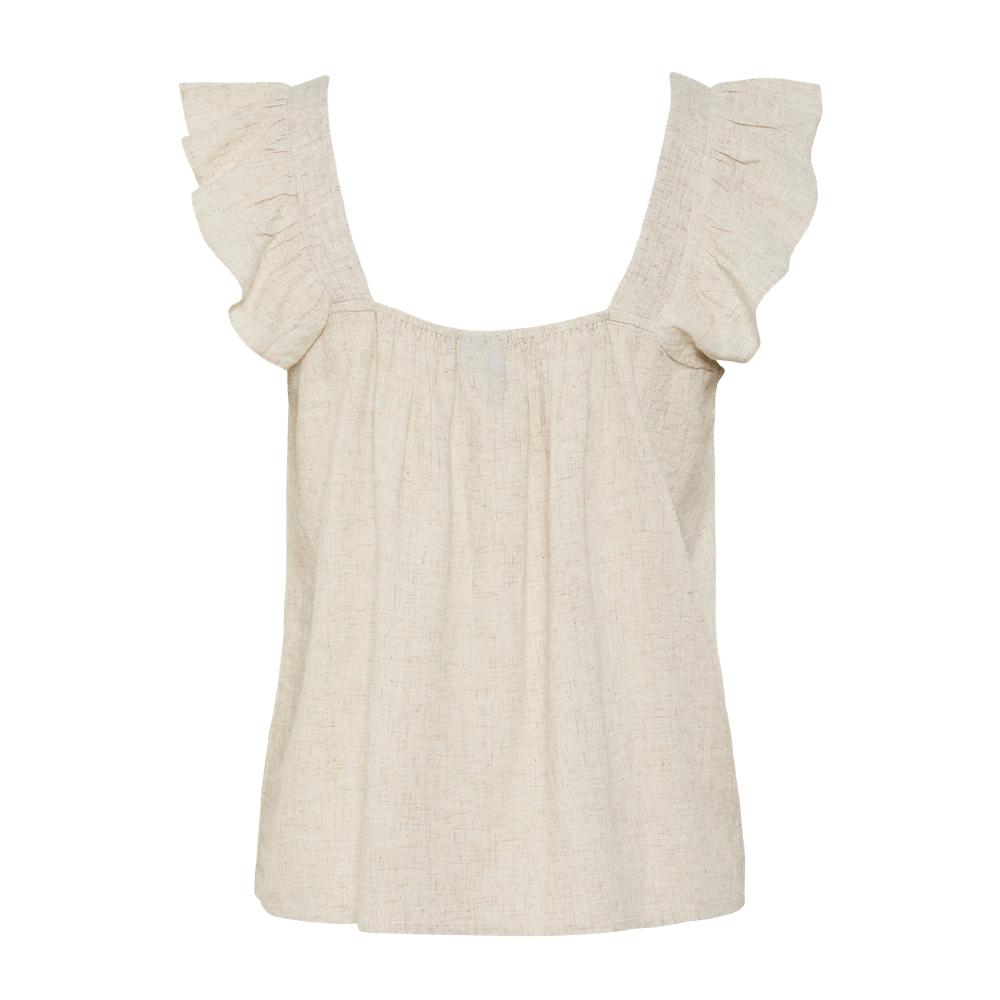 Camiseta de tirantes para mujer Pieces Pia beige ver 3