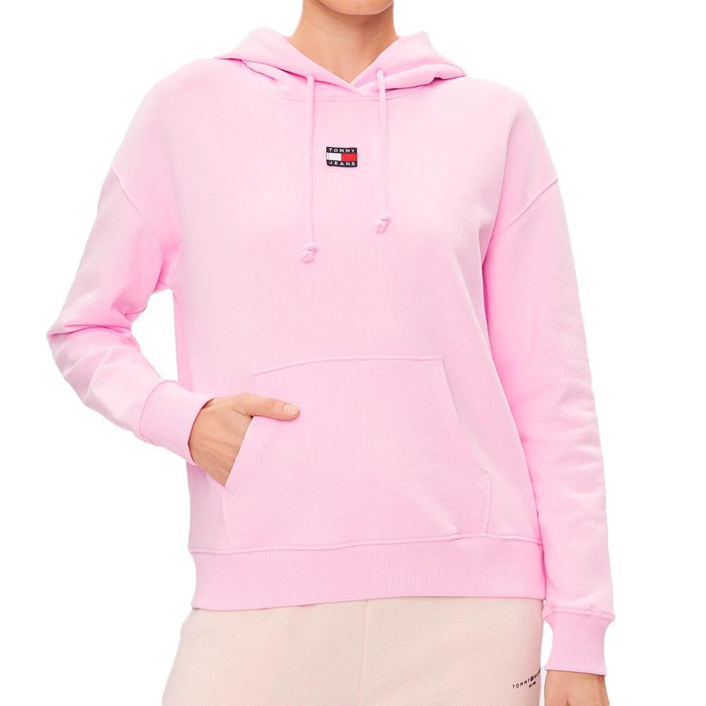 Sweat à Capuche Rose Femme Tommy Hilfiger Badge pas cher