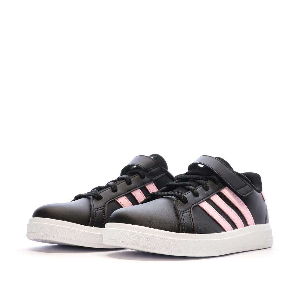 Baskets Noires/Roses Fille Adidas Grand Court 2.0 vue 6