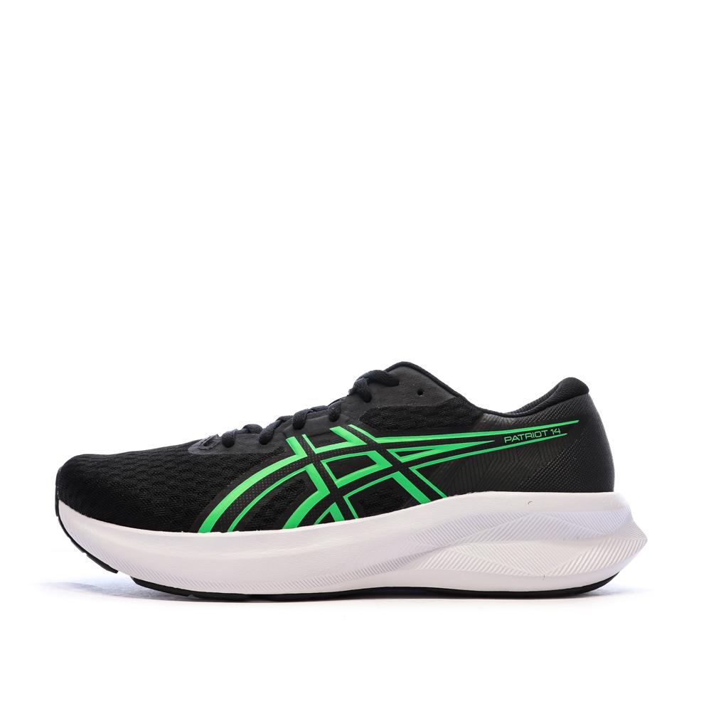 Men’s Black/Green Asics Patriot 14 Running Shoes affordable