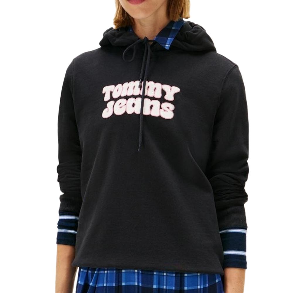 Sweat Noir Femme Tommy Hilfiger Logo 2 pas cher