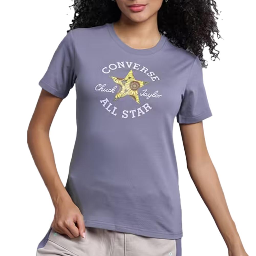 Women's Converse Floral Purple T-Shirt affordable