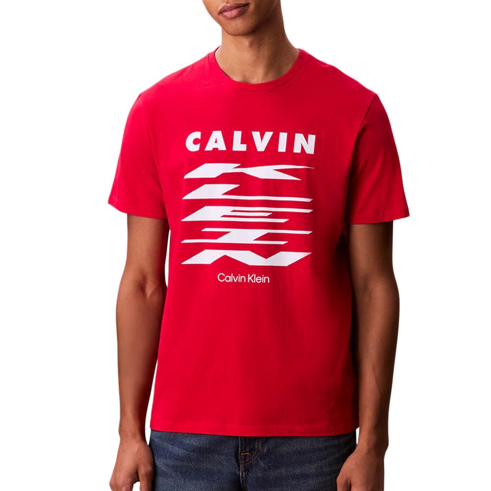 T-Shirt Rouge Homme Calvin Klein Jeans 30s pas cher