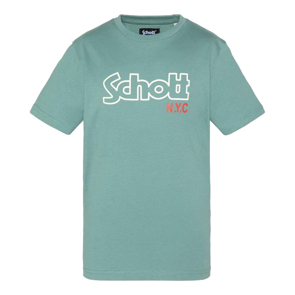 T-Shirt Vert/Bleu Garçon Schott VINTAGE pas cher