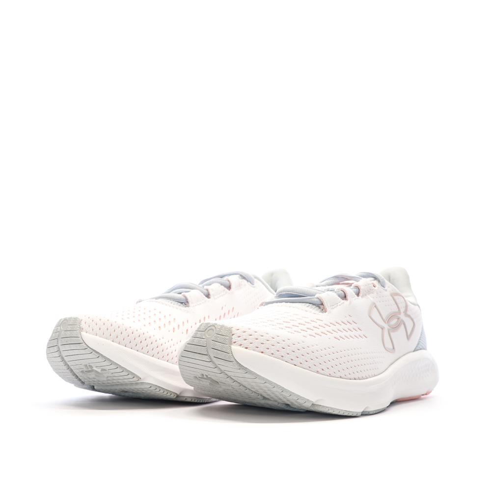 Chaussures de Running Blanches/Bleu/Rose Femme Under Armour Charged Pursuit vue 6