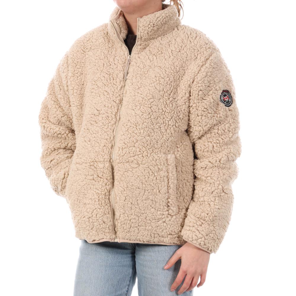 Veste Sherpa Beige Femme Full Compagnie des Amériques Zip pas cher