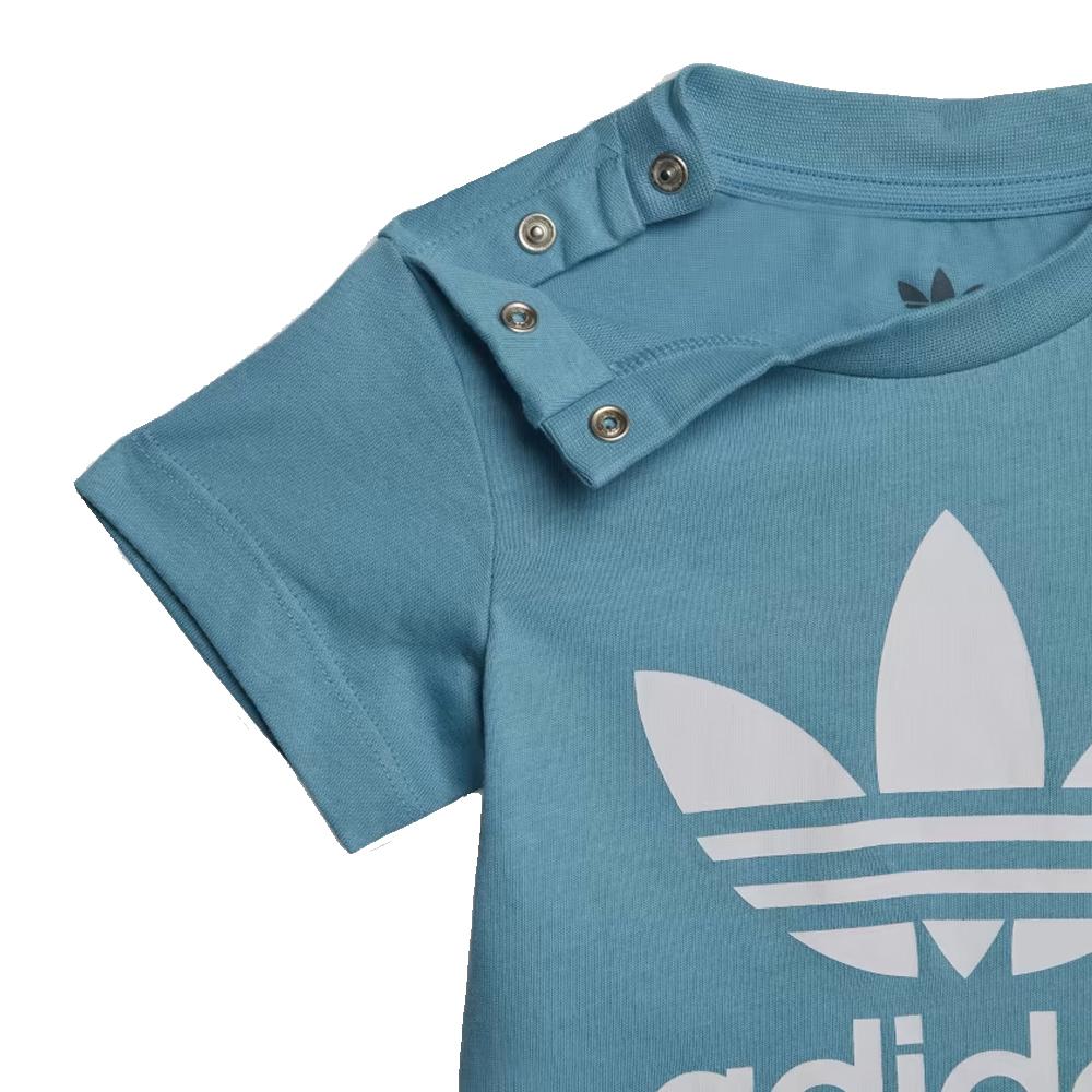 T-shirt Bleu Garçon Adidas Trefoil vue 3