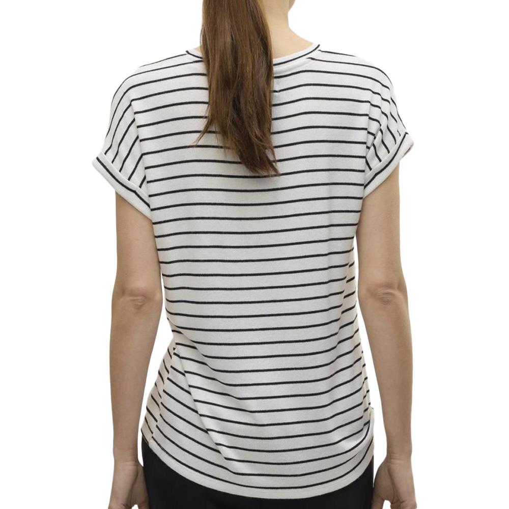 T-Shirt Rayure Blanc Femme Vero Moda Brianna 10291353 vue 2