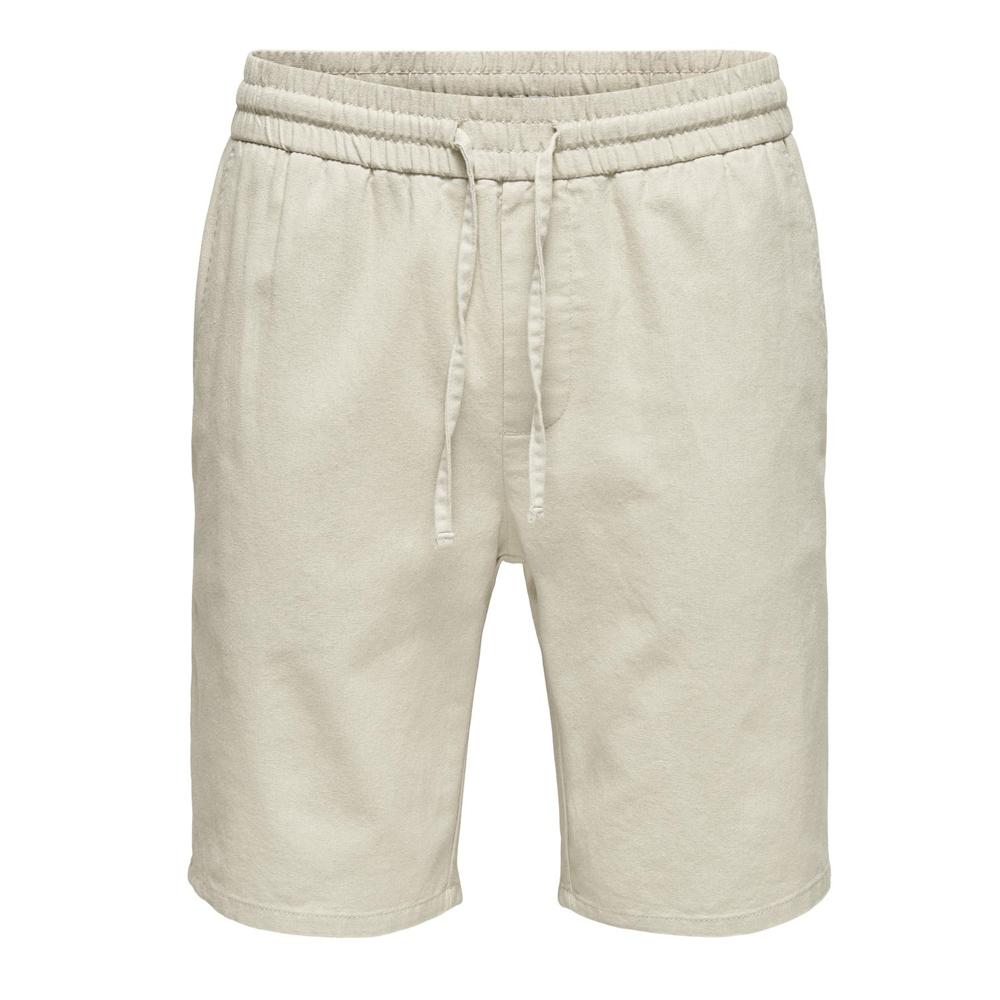 Short Écru Homme ONLY & SONS Cot Lin pas cher