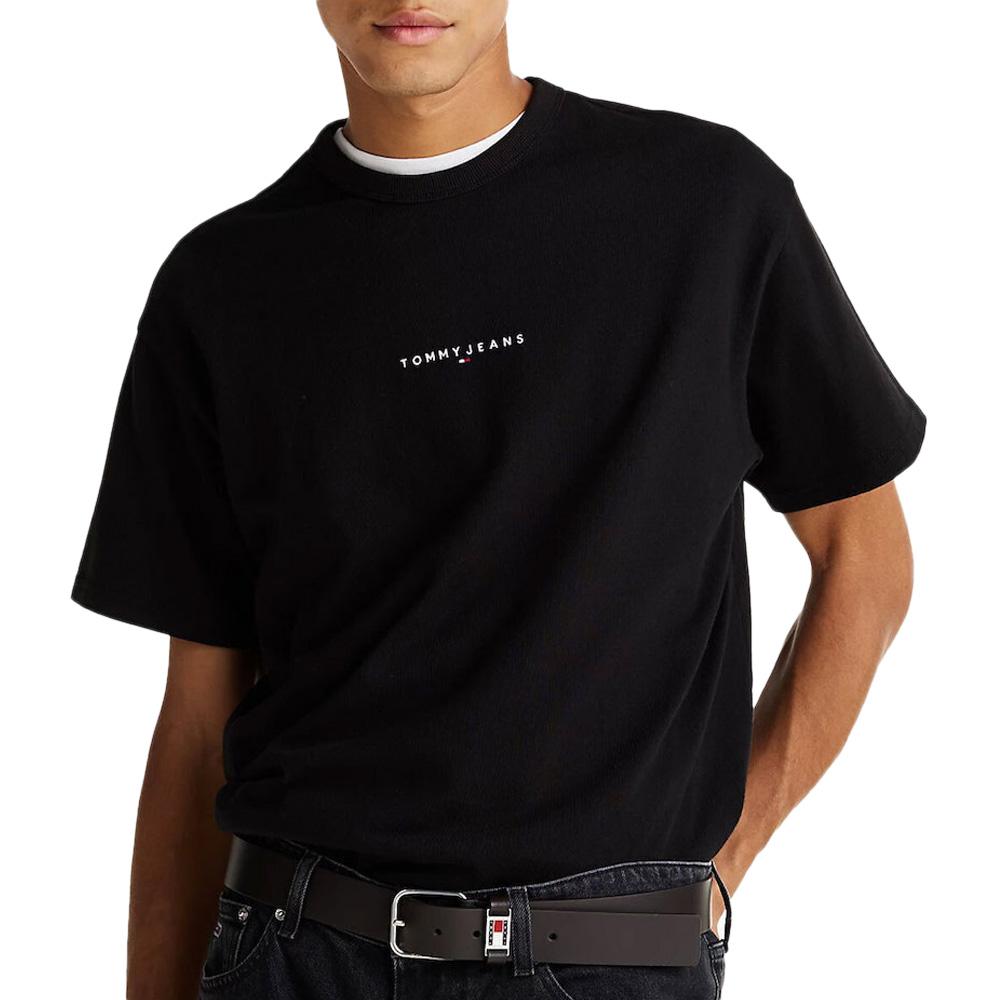 T-Shirt Noir Homme Tommy Hilfiger Linear0 pas cher
