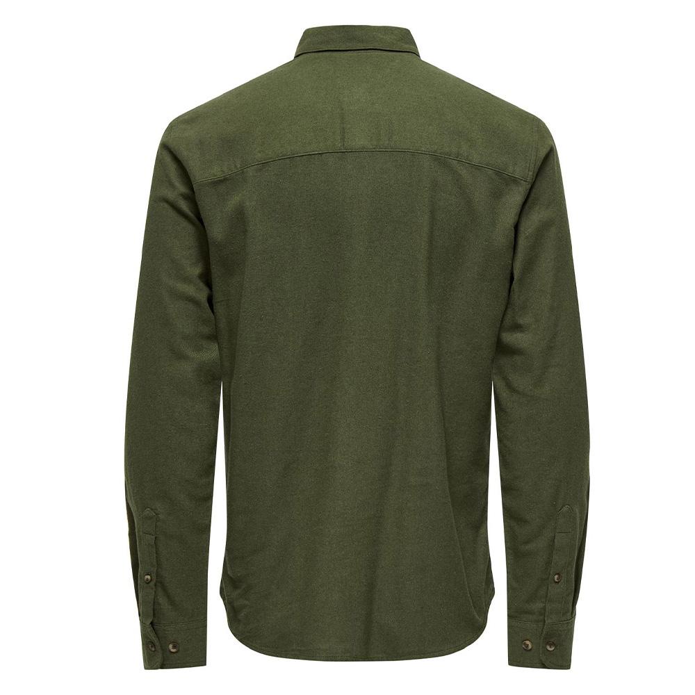 Chemise Kaki Homme Only & Sons Gudmund vue 4