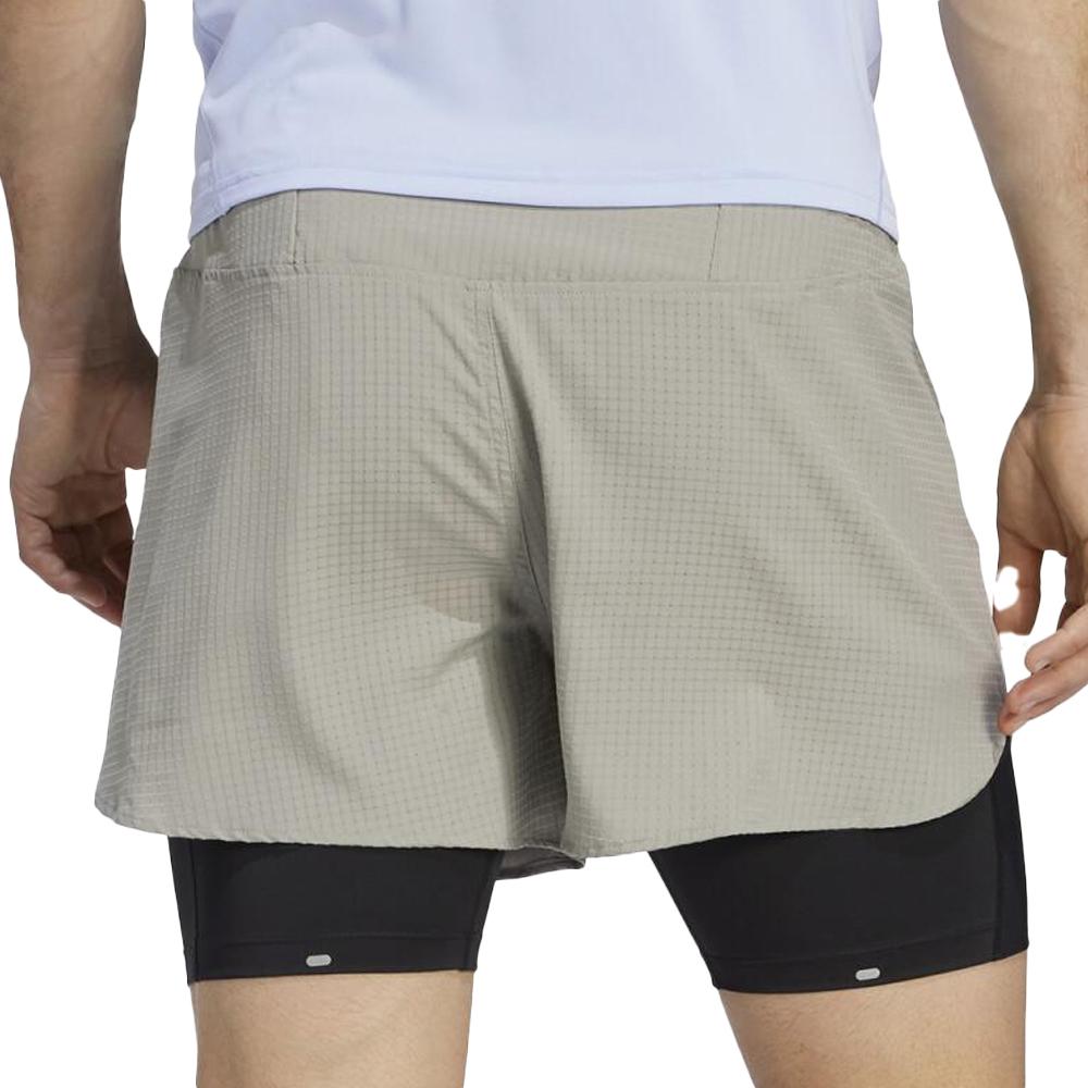 Short de Running Beige Homme Adidas 2in1 IB8933 vue 2