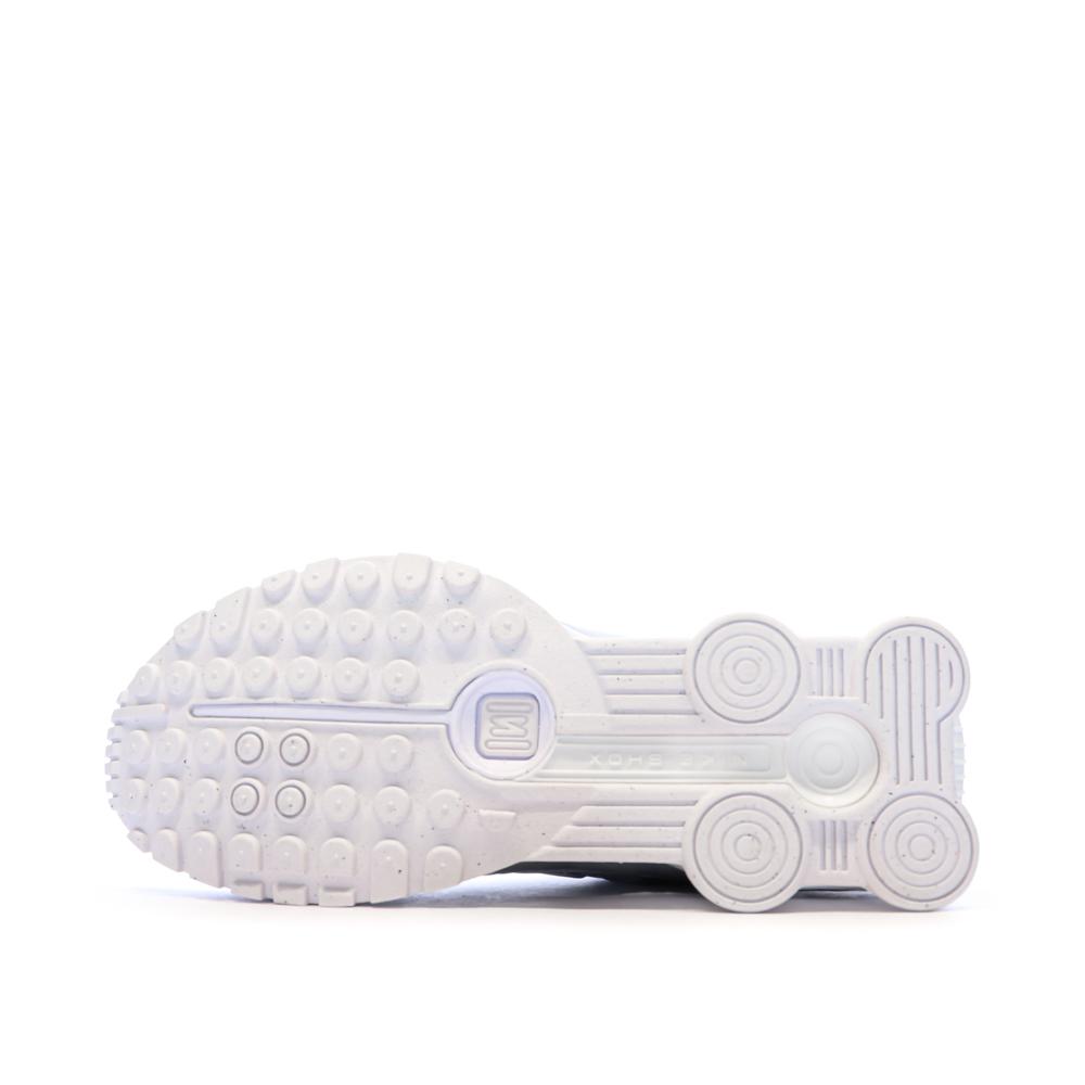 Baskets Blanches Homme Nike Shox R4 vue 5