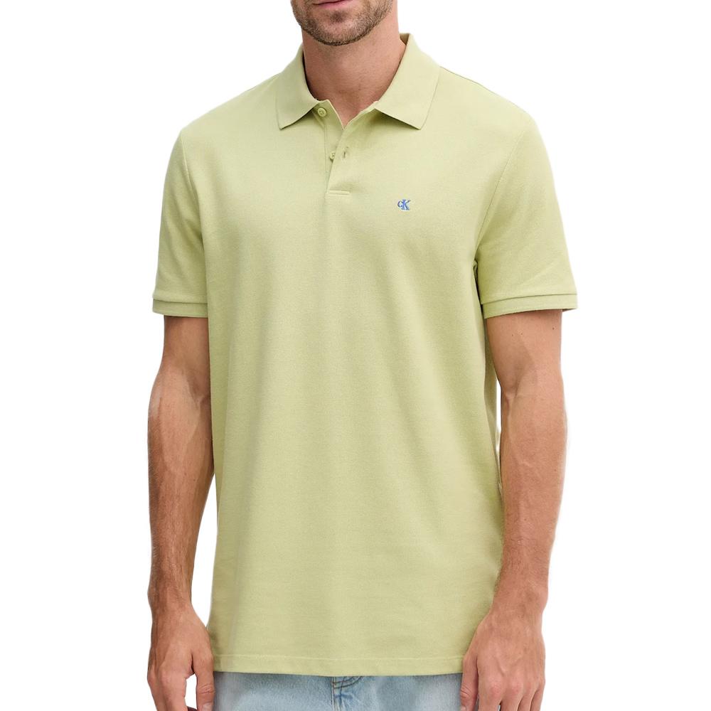 Polo Vert Homme Calvin Klein Jeans Ss Monogram Pique pas cher
