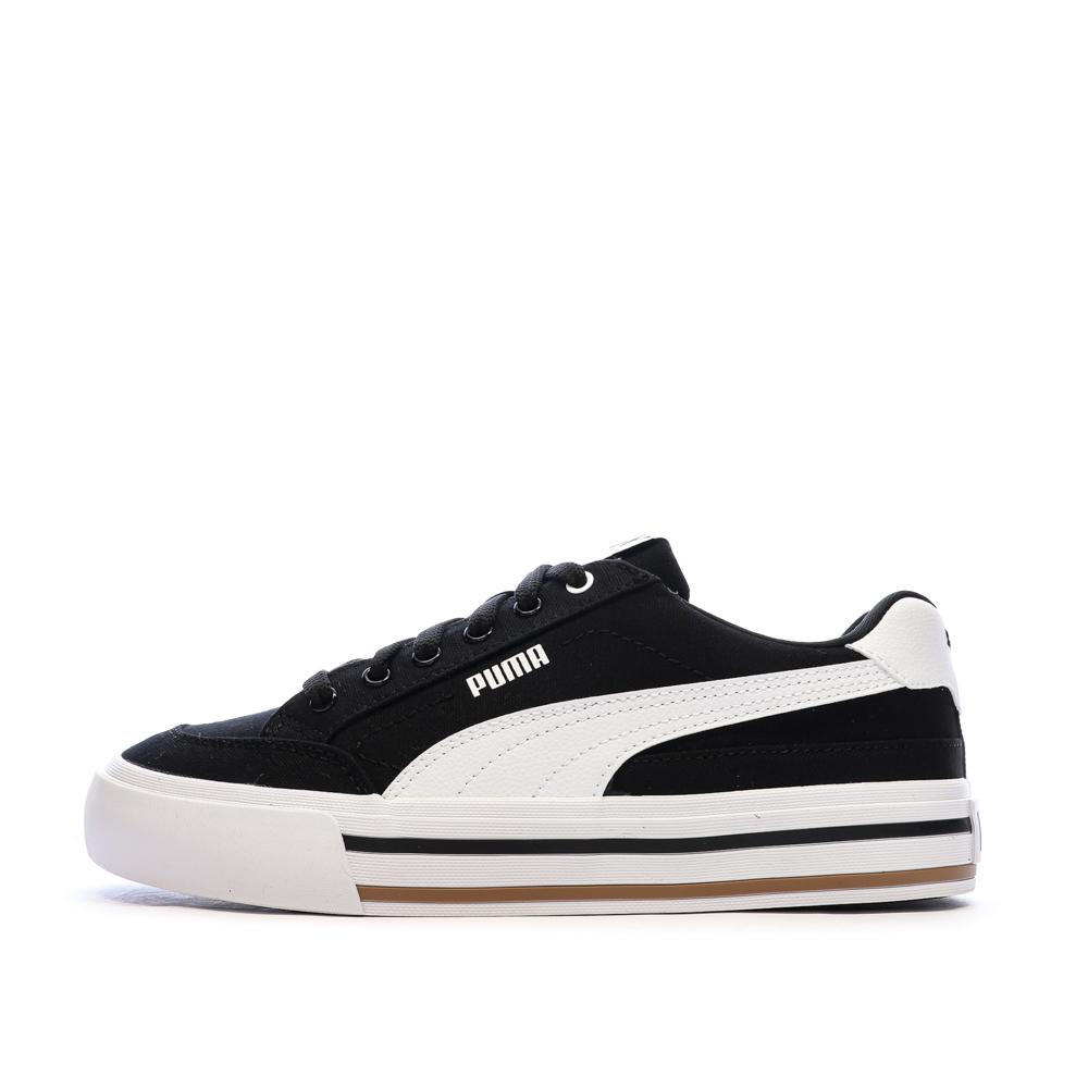 Weiß/Schwarze Puma Court Classic Sneaker für Damen günstig