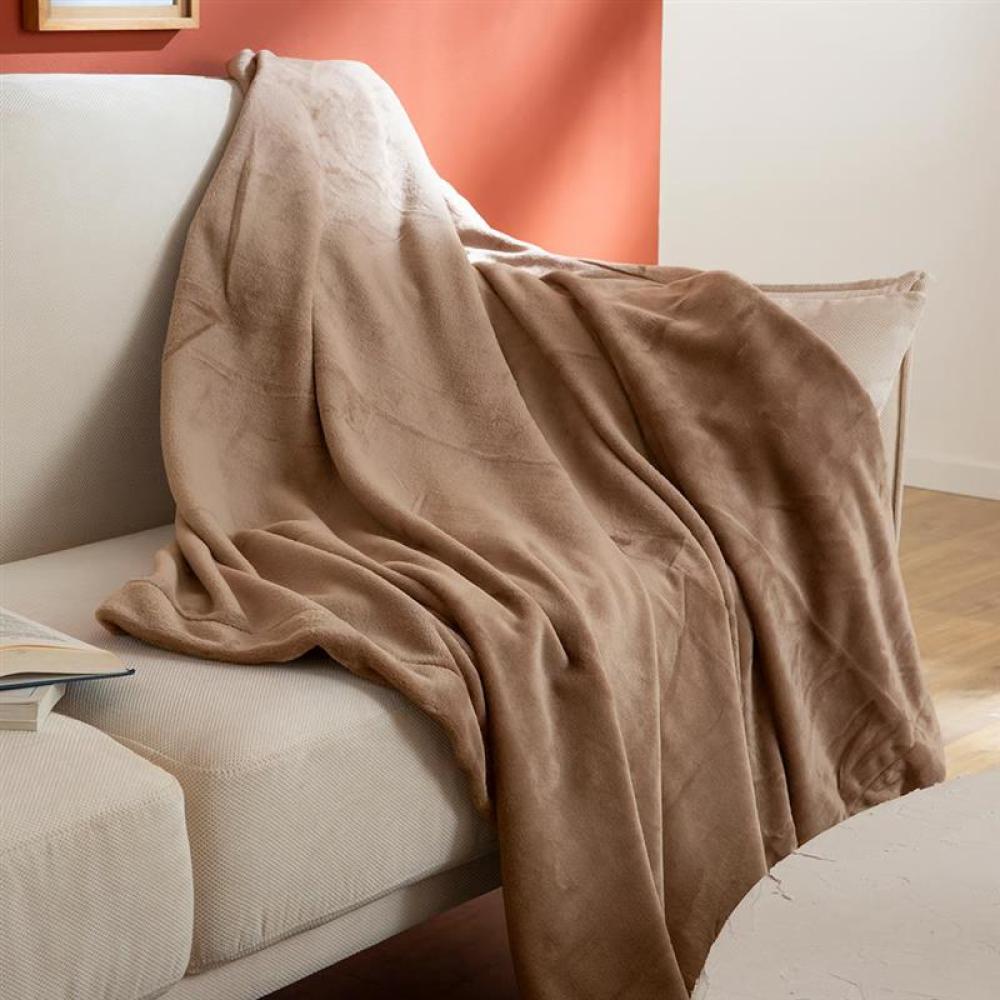 Plaid Beige Dodo Toucher Ultra Doux 130x170 vue 2