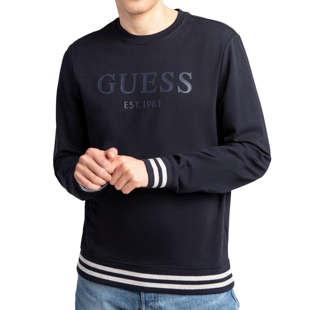 Sweat Noir Homme Guess CN Fleece pas cher