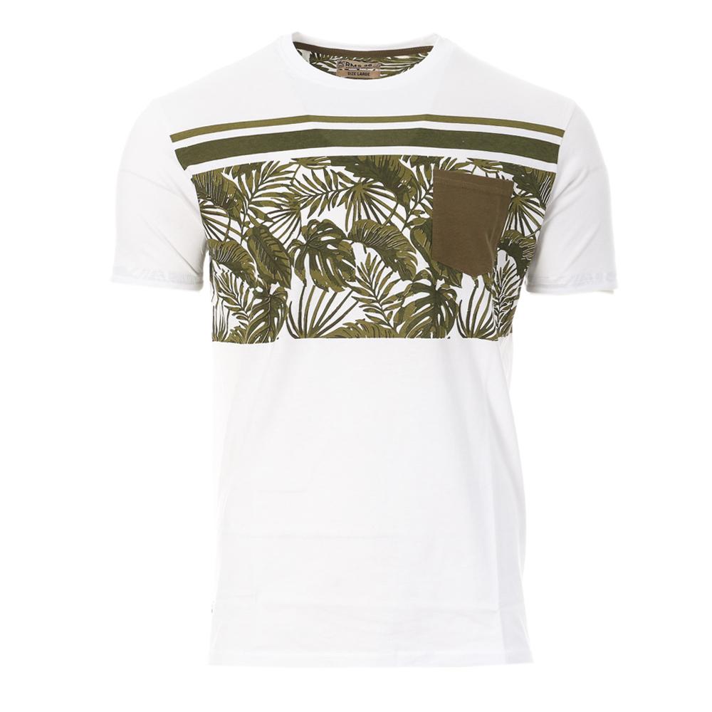 T-shirt Blanc/Kaki Homme RMS26 Jungle pas cher
