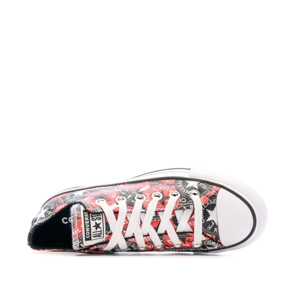 Baskets Noir/Rouge Femme Converse Chuck Taylor vue 4