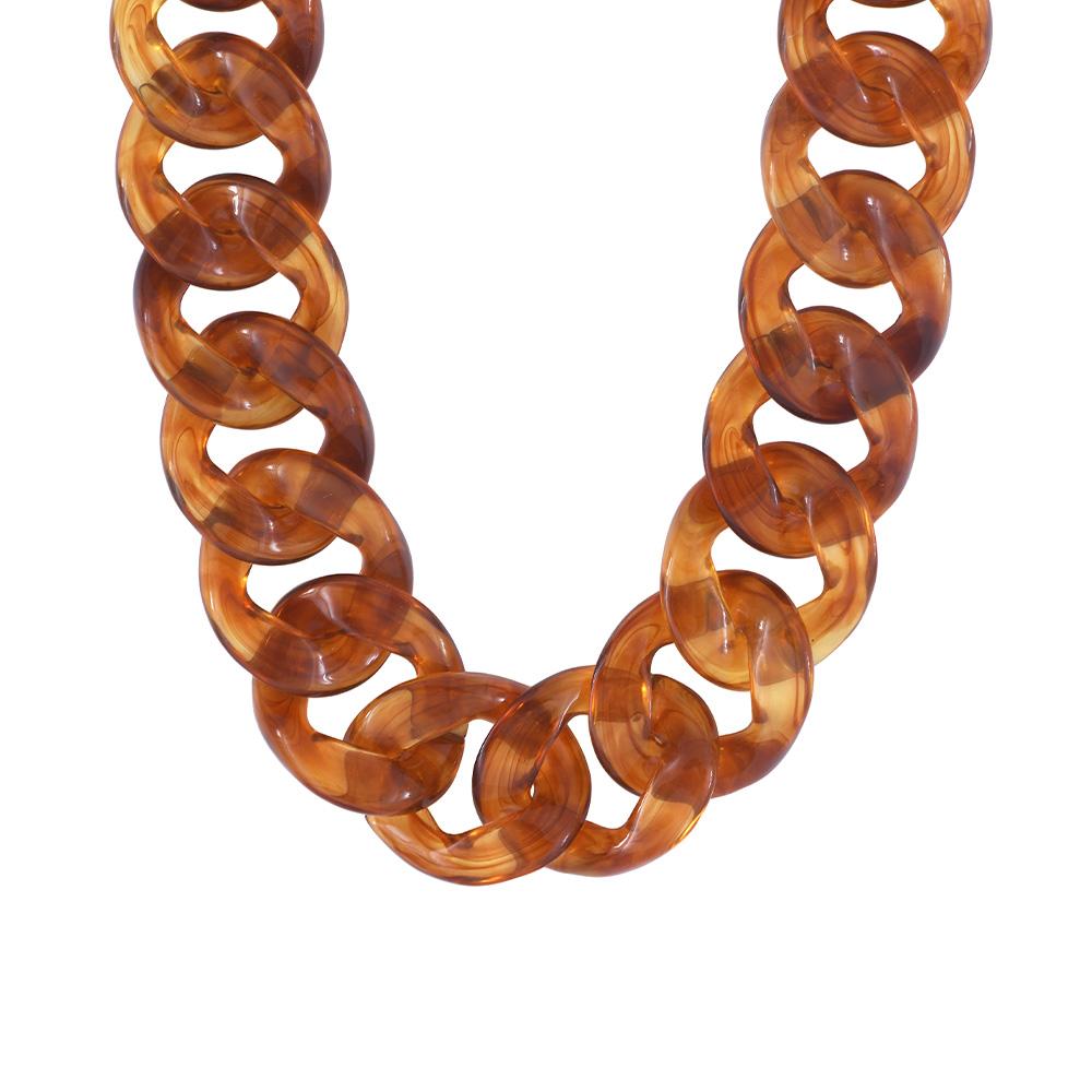Collier chaîne en résine Marron Femme Clio Blue Lena vue 2
