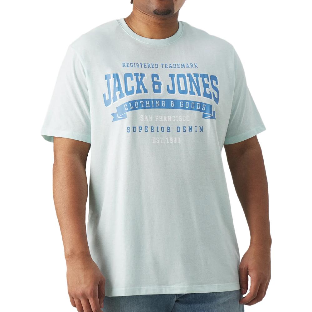 T-shirt Bleu Homme Jack & Jones Jelogo pas cher