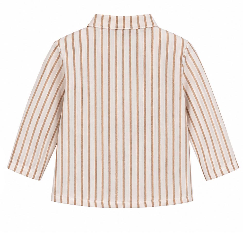 Chemise Rayée Beige/Blanc Bébé P'tit Mome Enzo vue 2