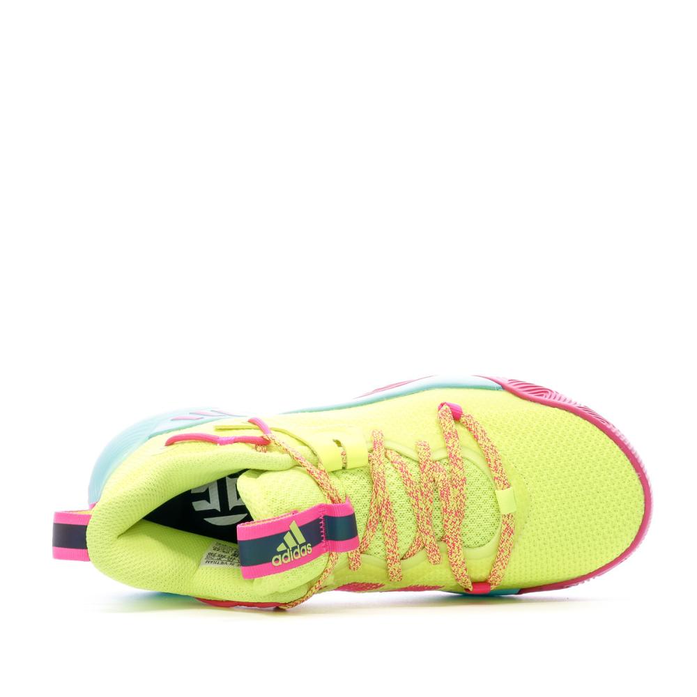 Baskets de Basketball Jaune Fluo Mixte Adidas Harden Stepback 3 vue 4