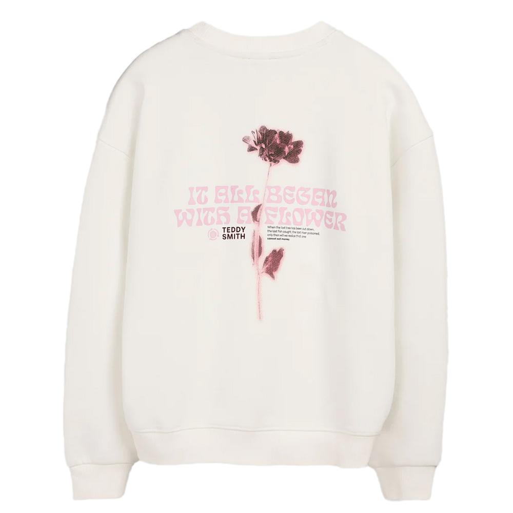 Sweat Blanc Fille Teddy Smith Flow vue 2