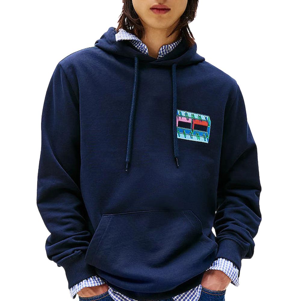 Sweat Marine Homme Tommy Hilfiger Tjm Flag pas cher