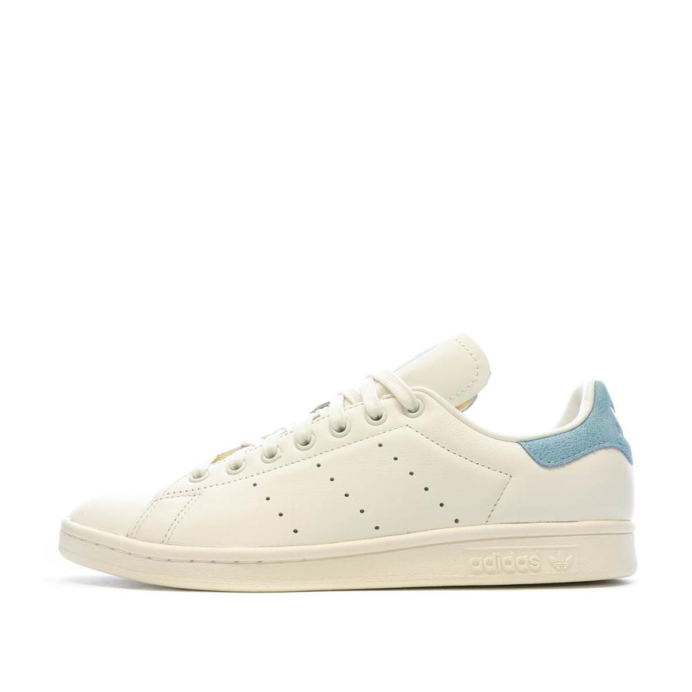 Baskets Blanches/Bleu Homme Adidas Stan Smith pas cher