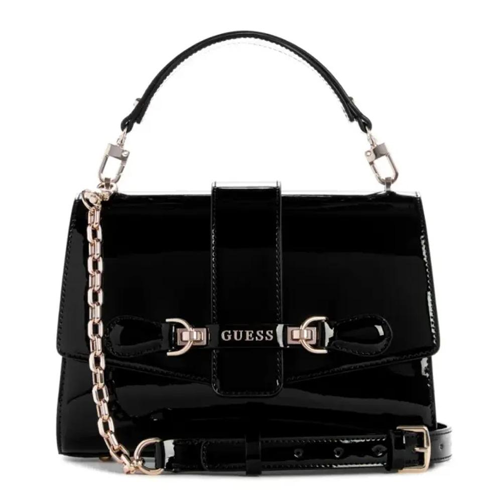 Sac à main Vernis Noir Femme Guess Nolana pas cher
