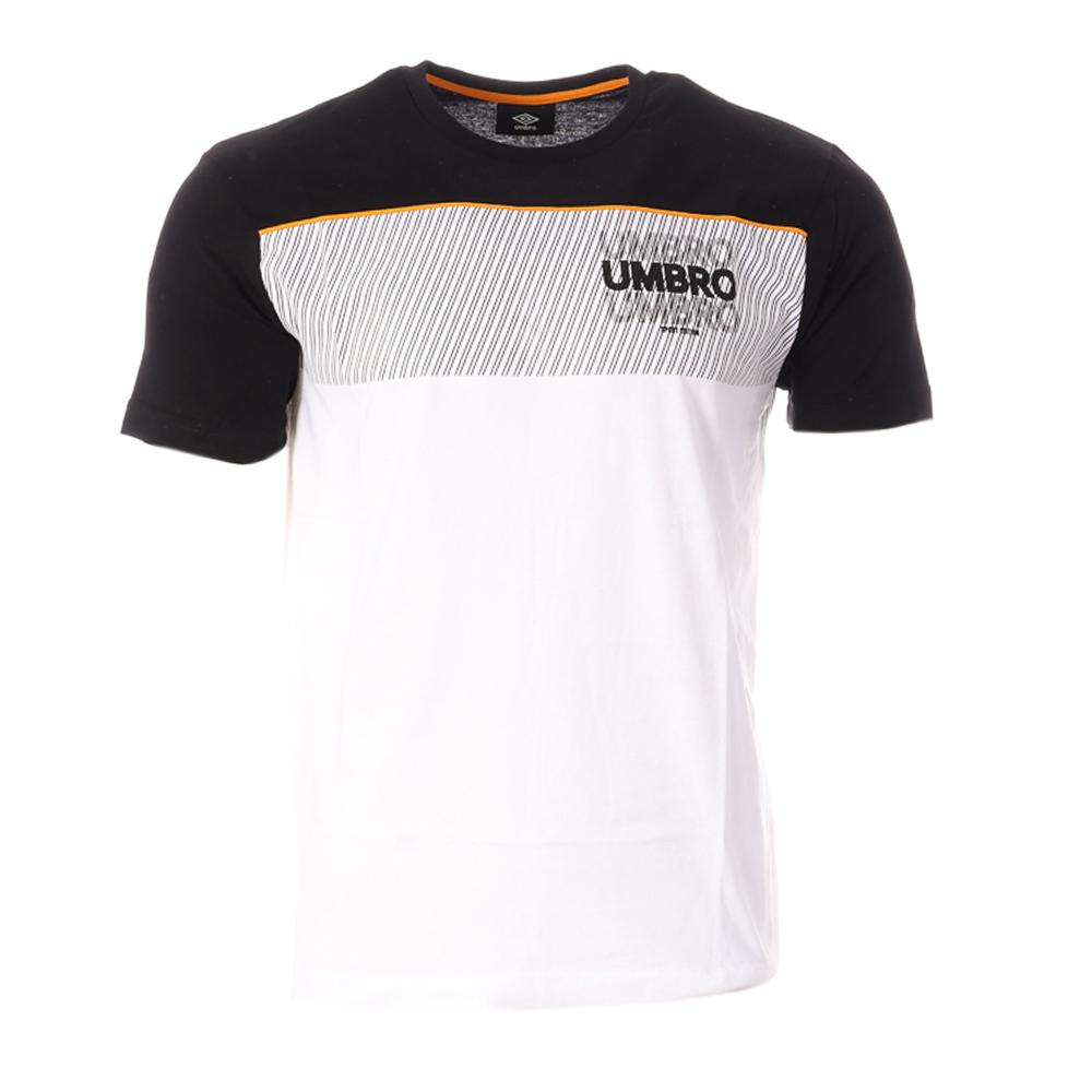 T-shirt Noir/Blanc/Orange Homme Umbro Net pas cher
