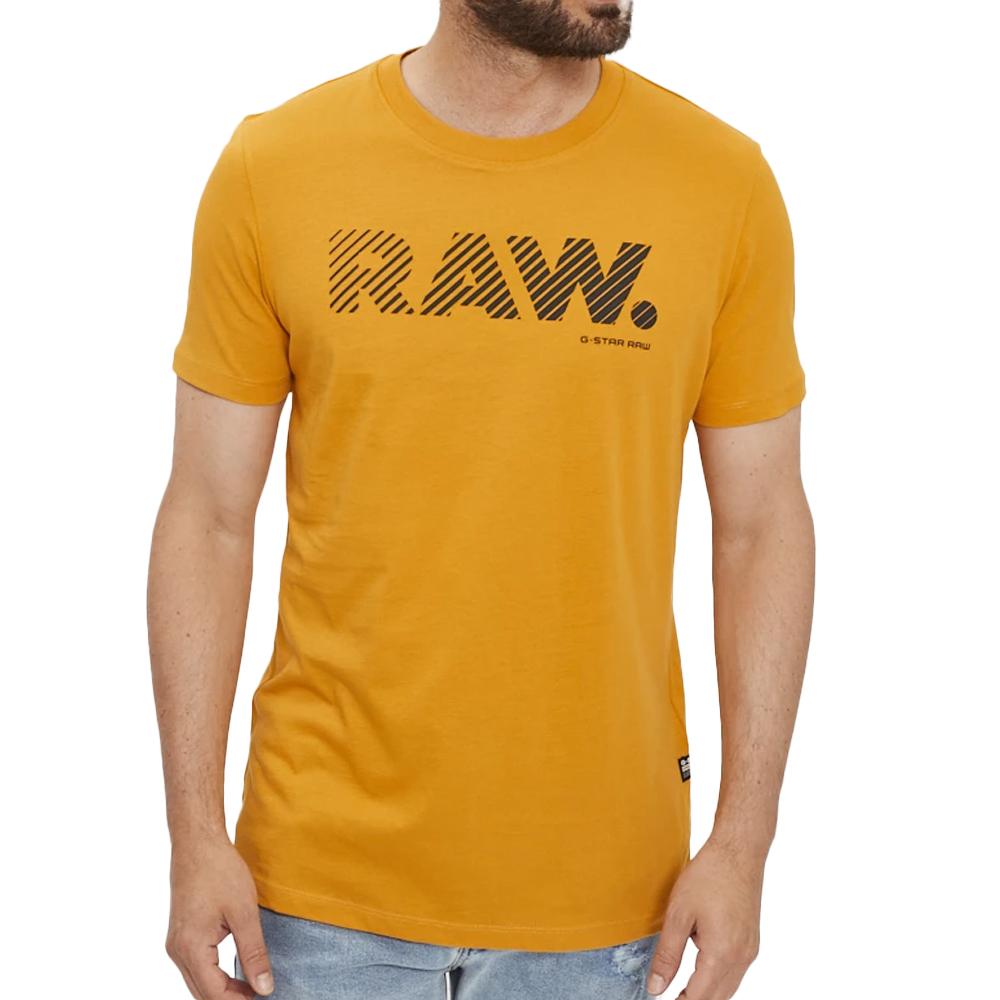T-shirt Jaune Homme G-Star Raw D22776 pas cher