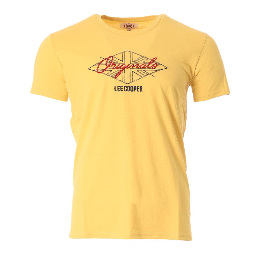 T-shirt Jaune Clair Homme Lee Cooper 009562 pas cher