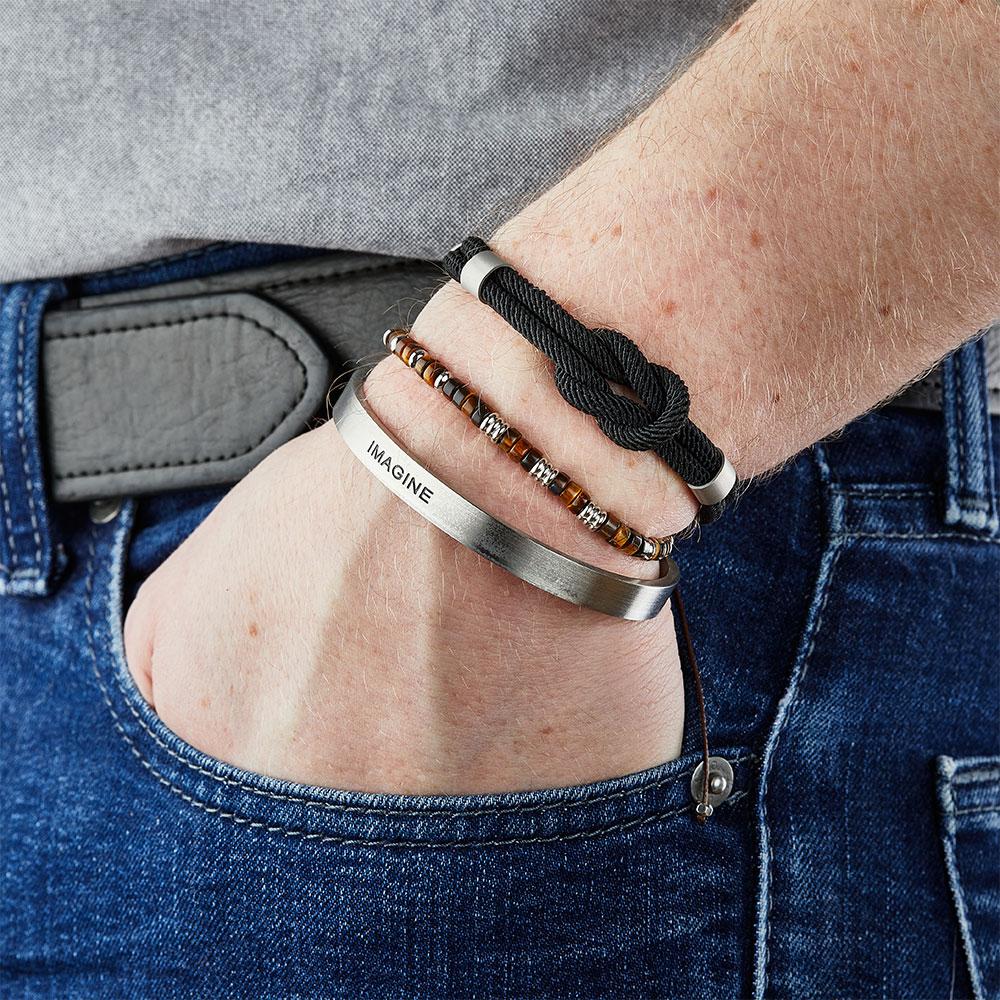 Bracelet Cordon Marin-fermoir Noir Homme Geographical Norway SG-315026 vue 2