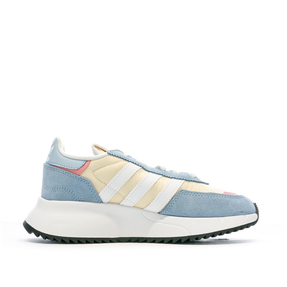 Baskets Bleu/Rose Femme Adidas Retropy vue 2