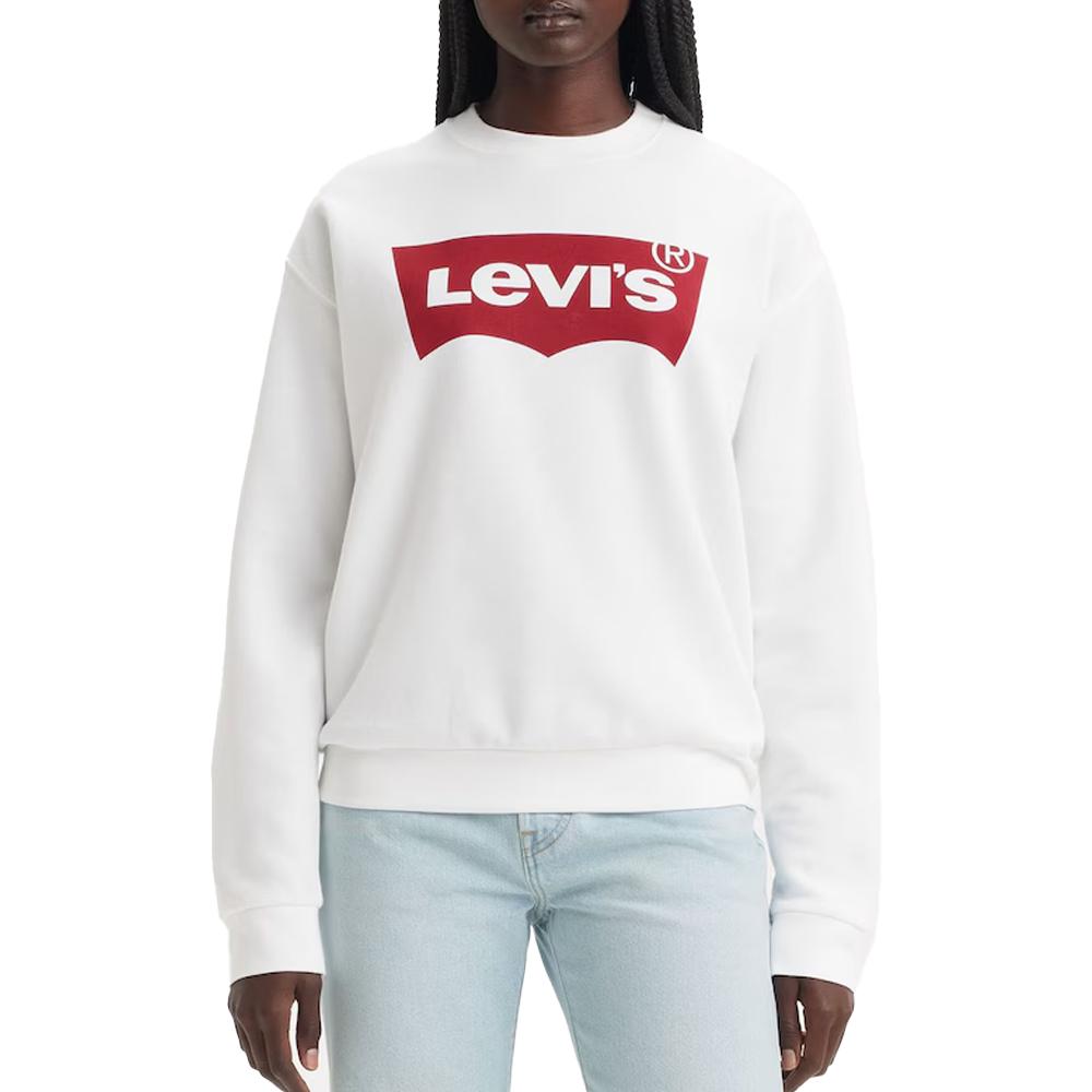 Sudadera blanca unisex Levi's de corte recto con mangas de murciélago barato