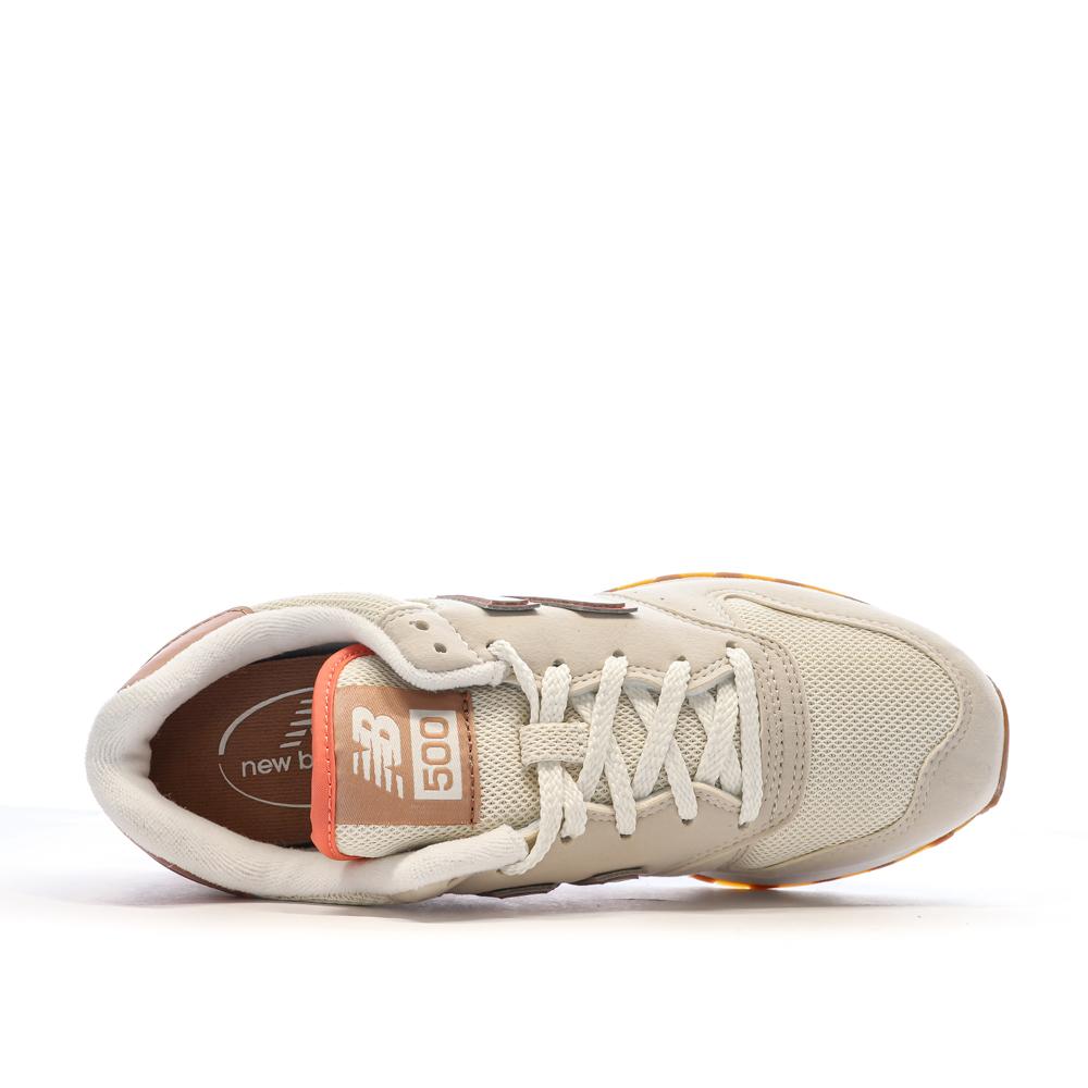 Baskets Beiges/Oranges Femme New Balance 500 vue 4