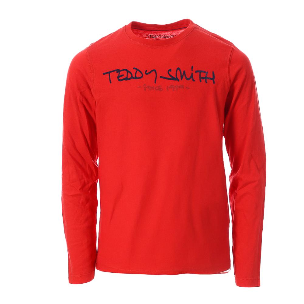 T-shirt Manches Longues Rouge Garçon Teddy Smith Ticlass pas cher