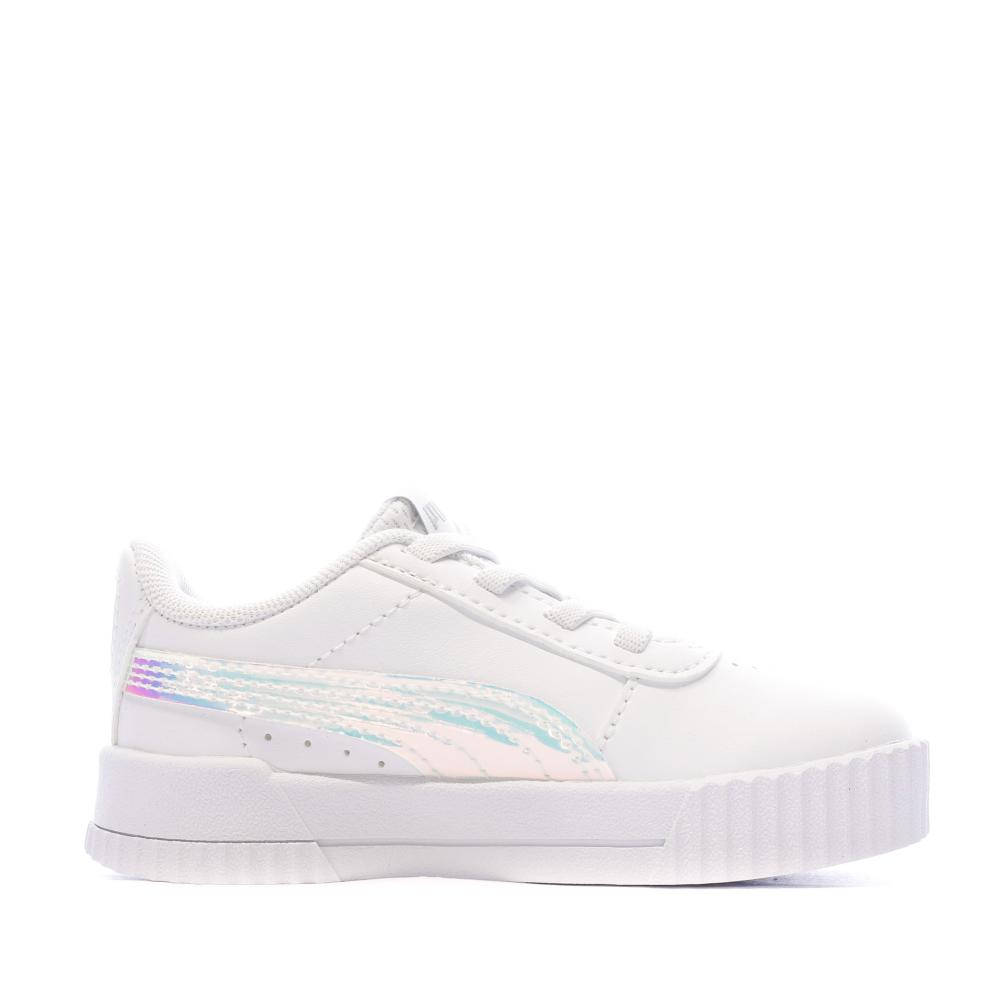 Baskets Blanches Fille Puma Carina Holo vue 2