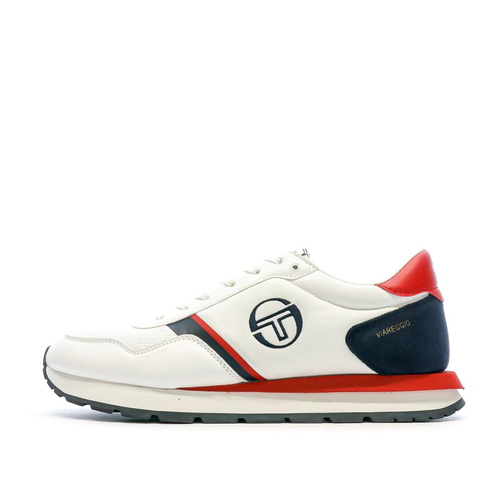 Baskets Blanche/Marine/Rouge Homme Sergio Tacchini Viareggio pas cher