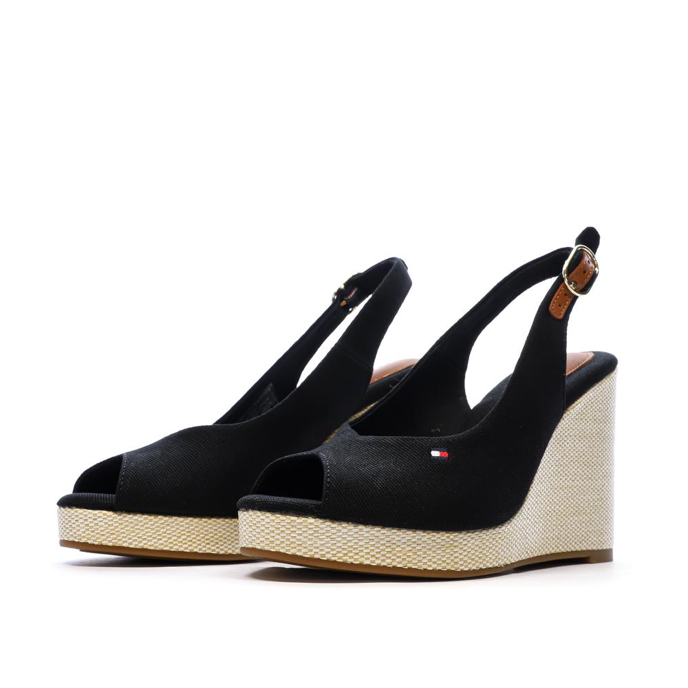 Sandales Noires Femme Tommy Hilfiger Wedge vue 6