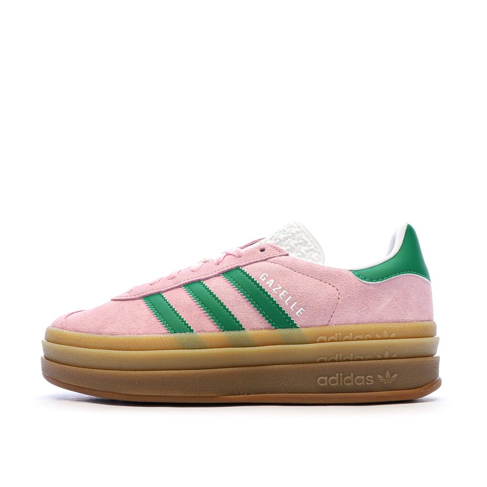 Baskets Roses/Vertes Femme Adidas Gazelle pas cher