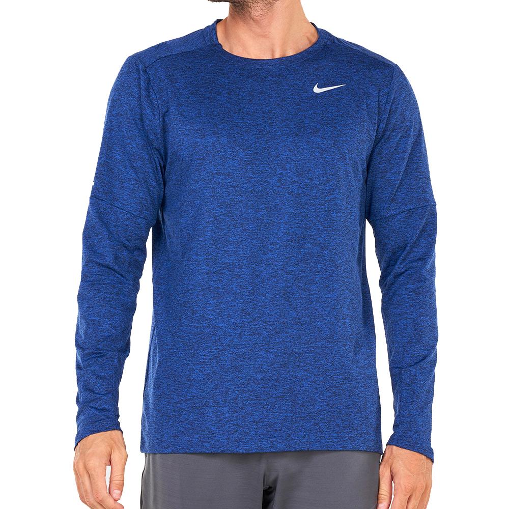 T-shirt Manches Longues Bleu Homme Nike Elmnt Crew pas cher