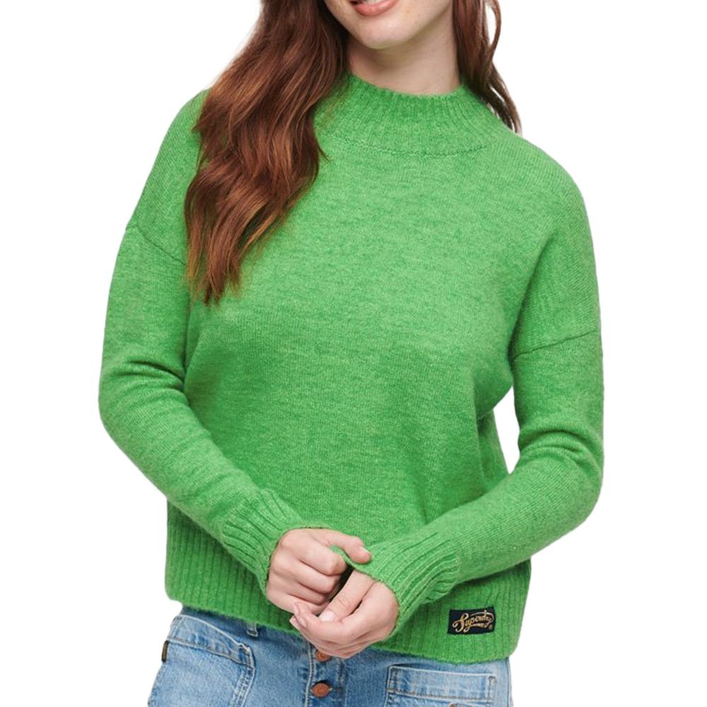 Pull Vert Femme Superdry Essential pas cher