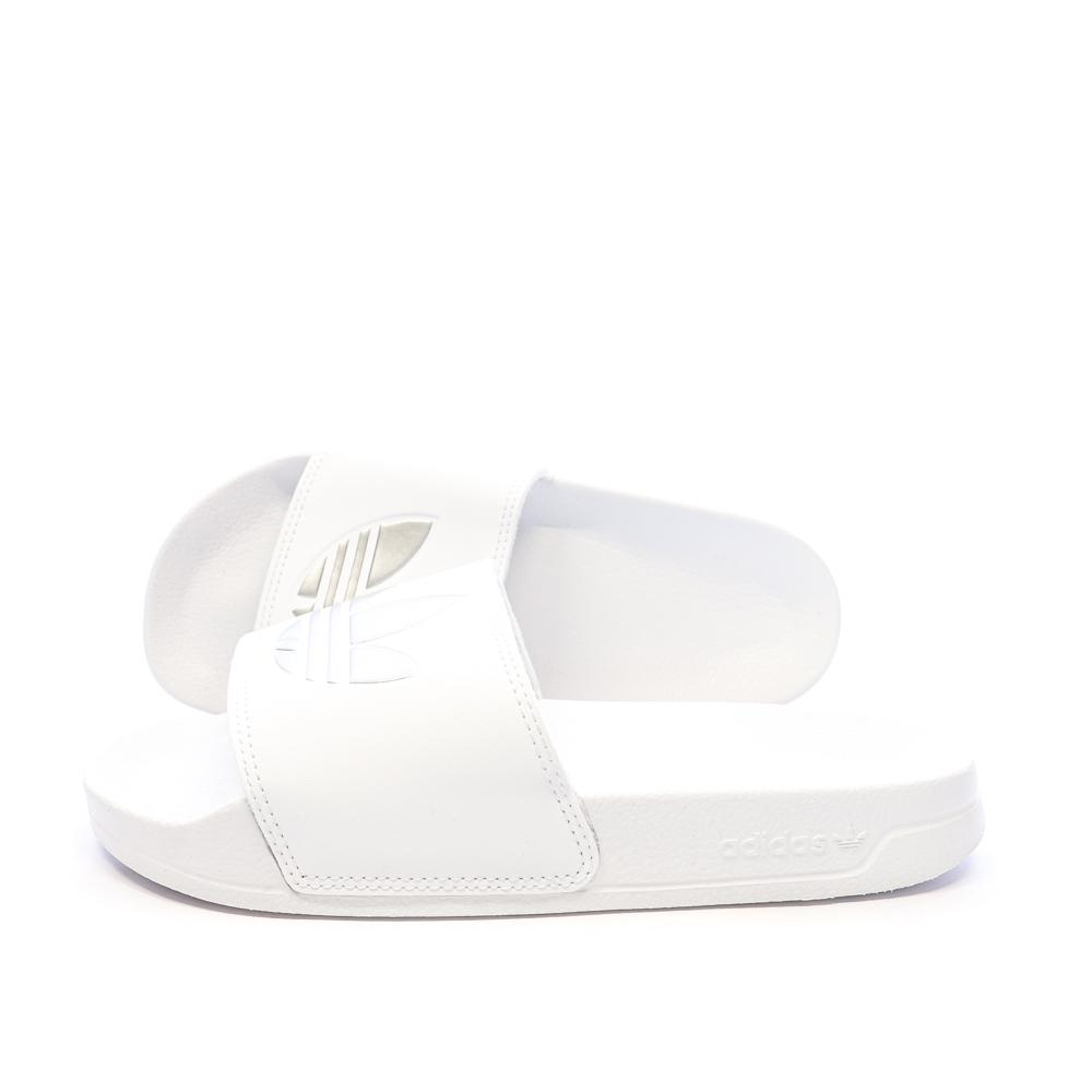 Claquettes Blanches/Argenté Femme Adidas Adilette vue 2